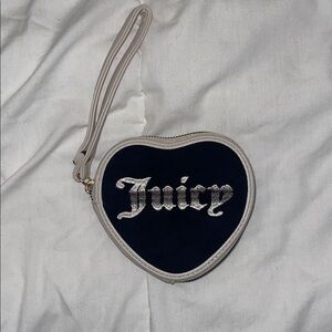 Juicy Couture Retro Vibe Heart Zip Around Wristlet Wallet